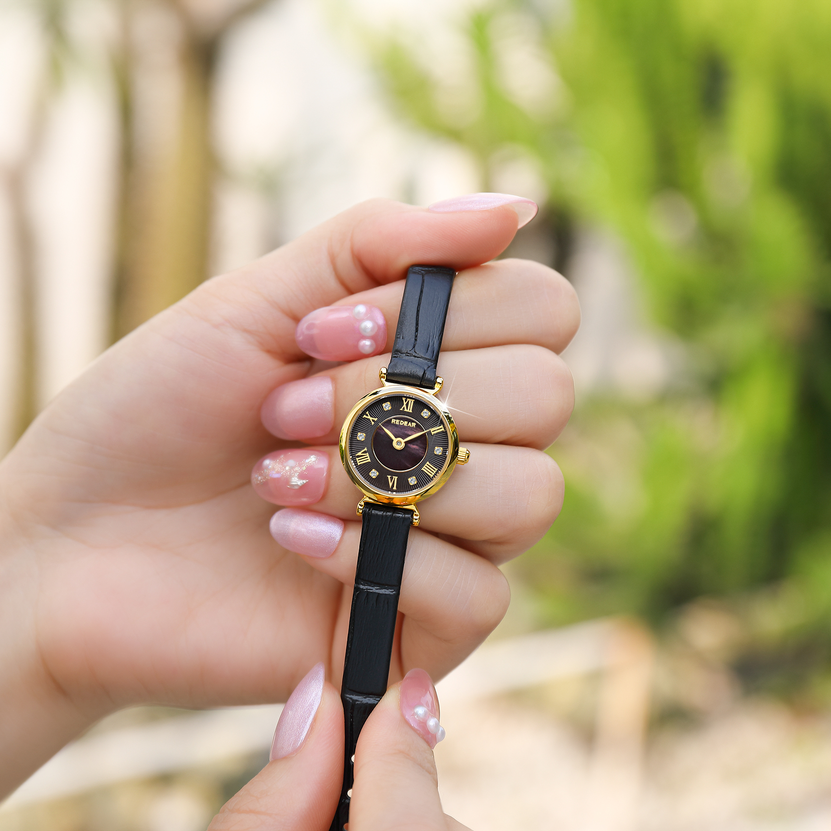 2022 New 24k Gold Watch Women Waterproof Real Gold 18k Luxury Ladies Watch Oem 