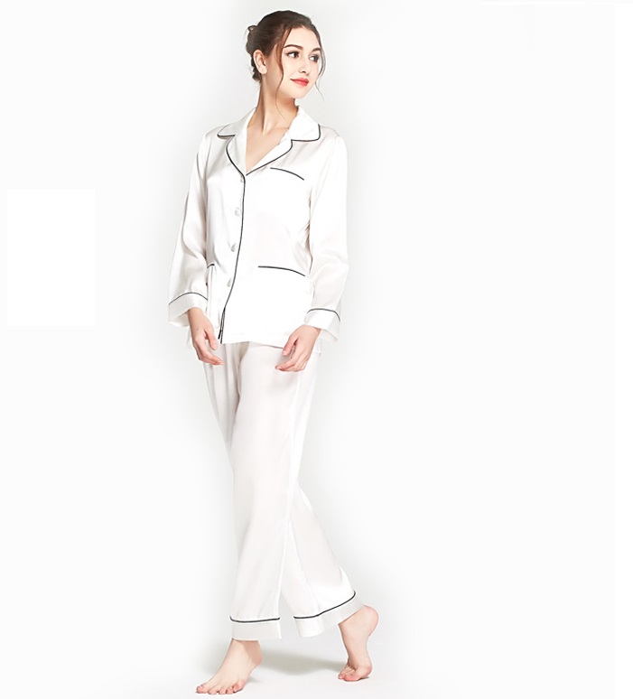 Custom Women High Quality 100% Silk Sleepwear Luxury Pajama Sets High-grade Silk Pajamas For Women 