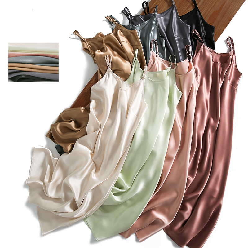 Wholesale Mulberry Silk Sleepwear 100% Silk Night Camisole Dress For Women 