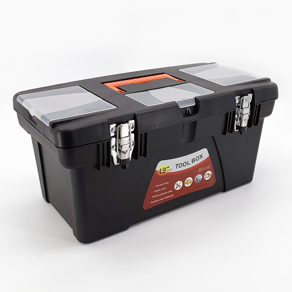 19 Inch Tool Box Plastic Tool Box With Removable Tray And Organizers Including Three Small Parts Toolboxes 