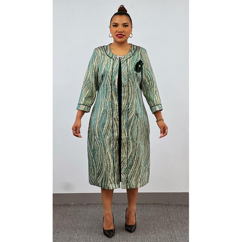 Elegant Lady Fashion Dresses Plus Size Sets Clothing Turkey Women's Suits Two Piece Women Dress for Church