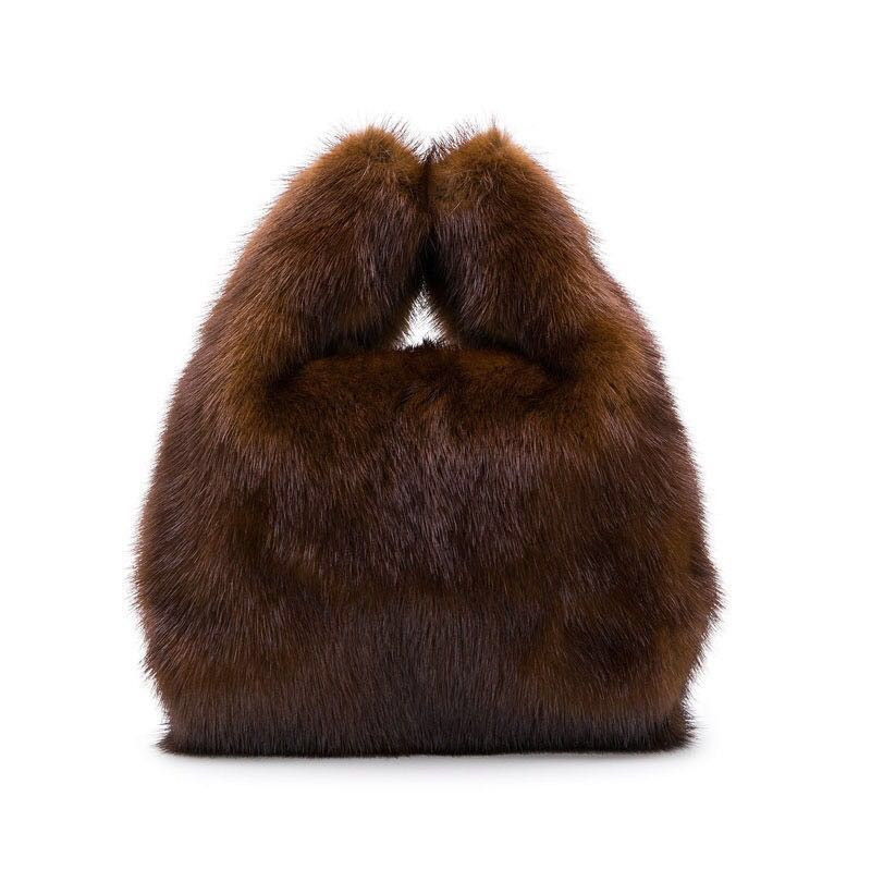 Top Grade Mink Fur Bag Genuine Fur Lady Handbag Popular Style Women Fashion Bag 
