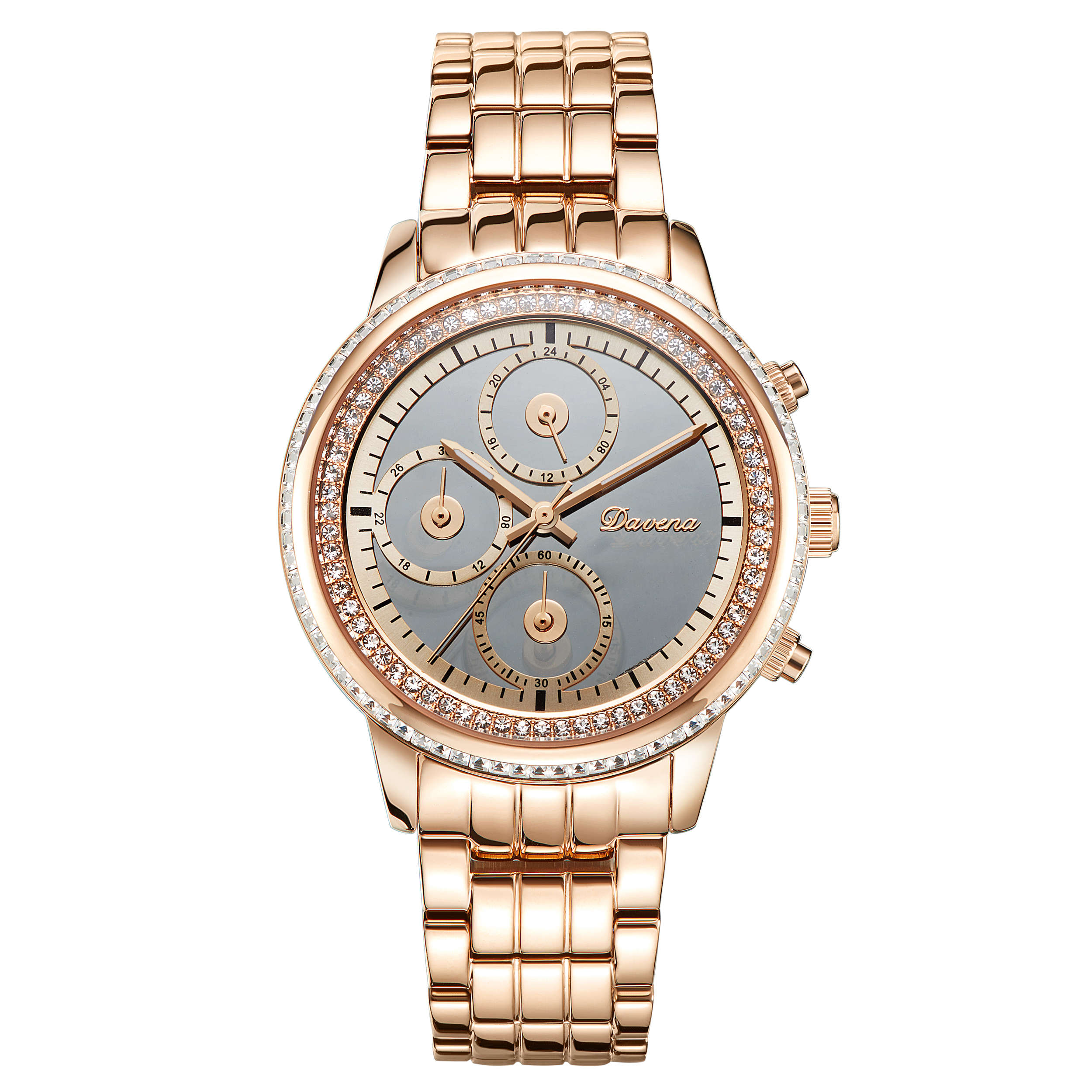 Custom Design Fashion 18k White Gold Plating Chronograph Eyes Man Style Watch Sport Watch For Man 