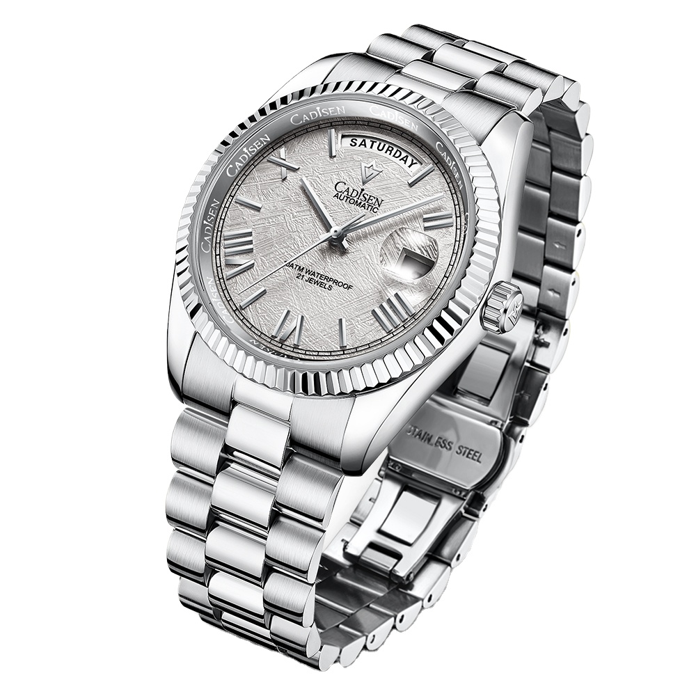 Cadisen 8185 Brand Fashion Men&#39;s Automatic Mechanical Watch 100m Waterproof Automatic Date Week Luxury Casual Men&#39;s Watches 