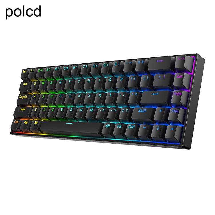 Factory Wired Backlight Usb Computer Accessories Colorful 68 Keys Multi-function Game Keyboard 