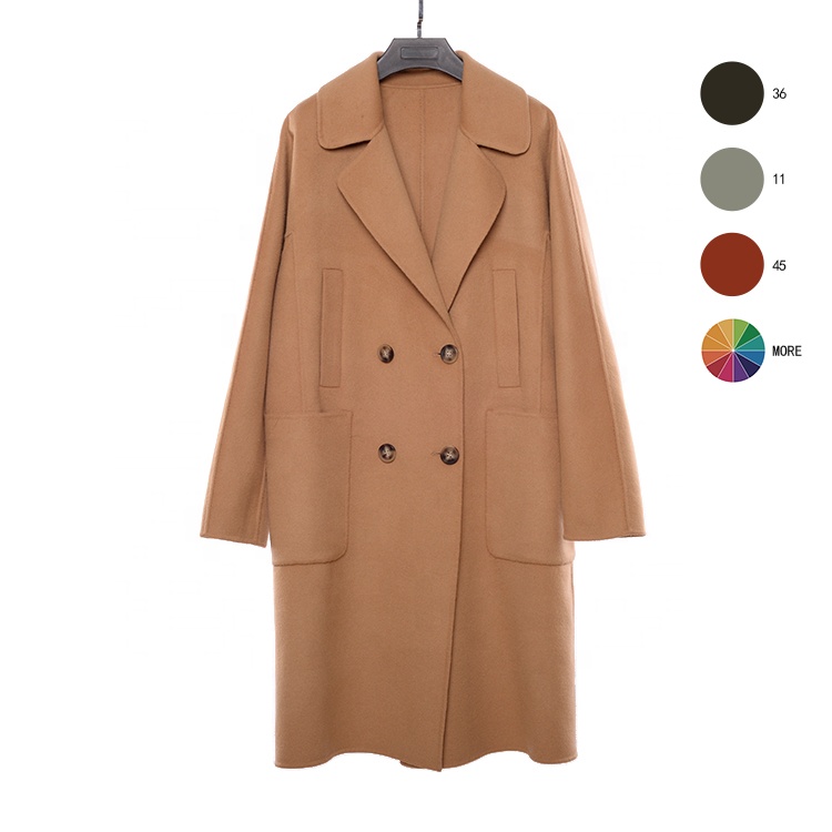 Hot Sale New Lady Overcoat Spring Autumn Coat Solid Color Fashion Design Women&#39;s Double Face Wool Coat 