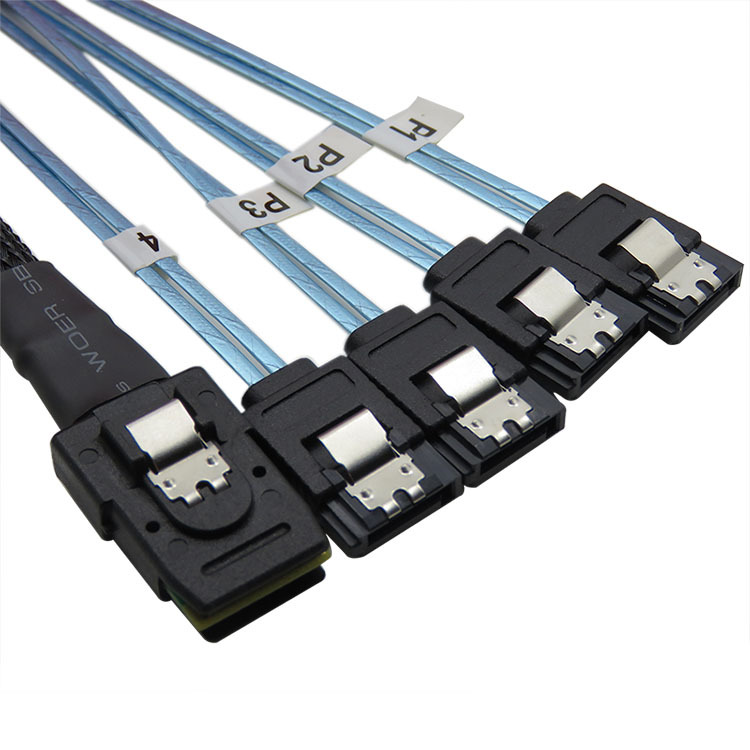 Factory Customized Mini Sas 36p Sff-8087 To 4*sata 7p Server Hard Drive Data Transfer Inner Cable Splitter Computer Accessories 