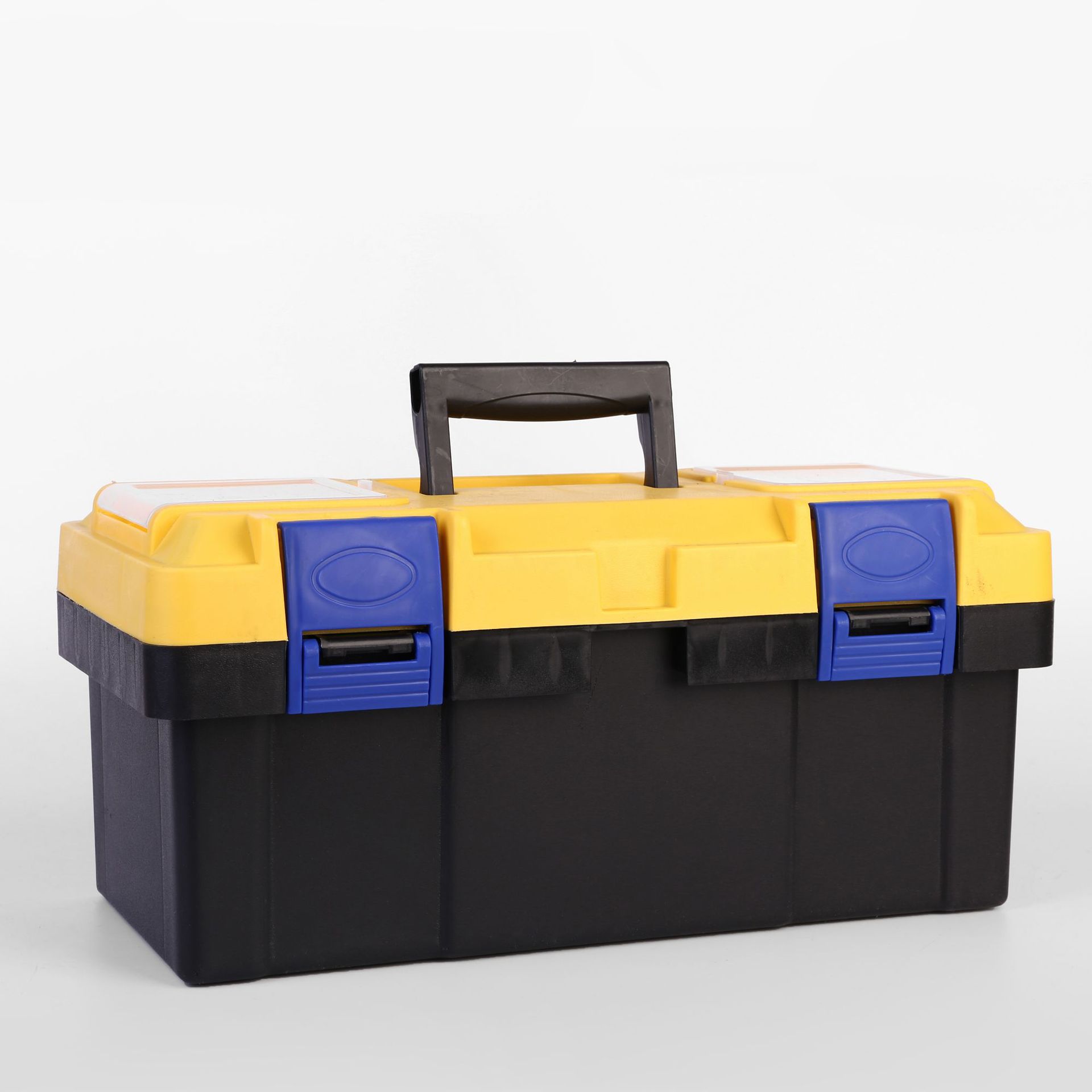 Big Size Portable Plastic Iron Toolbox Household Car Storage Box Plastic Steel 14 17 19 Inch Hardware Tool Box Power Tools Box 