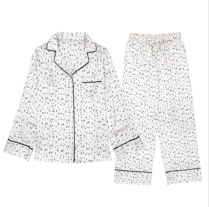 Luxury Sleepwear Pajamas With Piping 100% Chinese Silk Pyjamas Women Monogram 