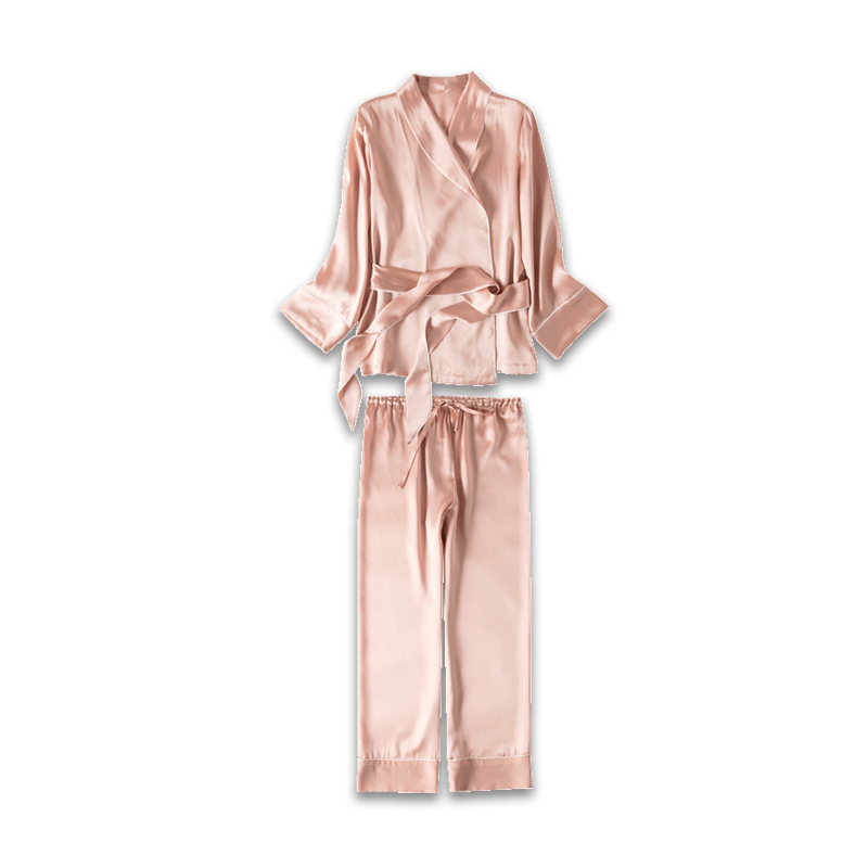 Oem Service Custom Pure Women's Classic Pure Mulberry Silk Pajama Set Women 