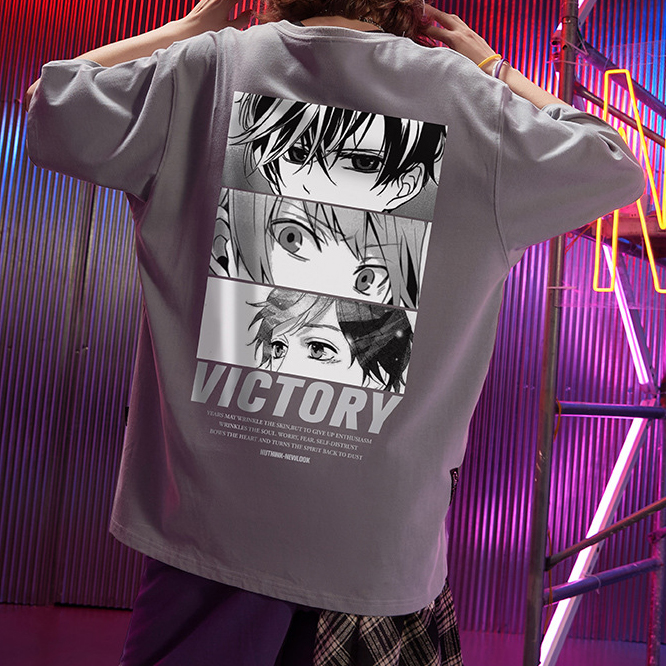 Good Quality Drop Shoulder Y2k Women&#39;s Clothing T-shirt Oversize Thick Cotton Custom Hip Hop Anime Graphic Men T Shirt 