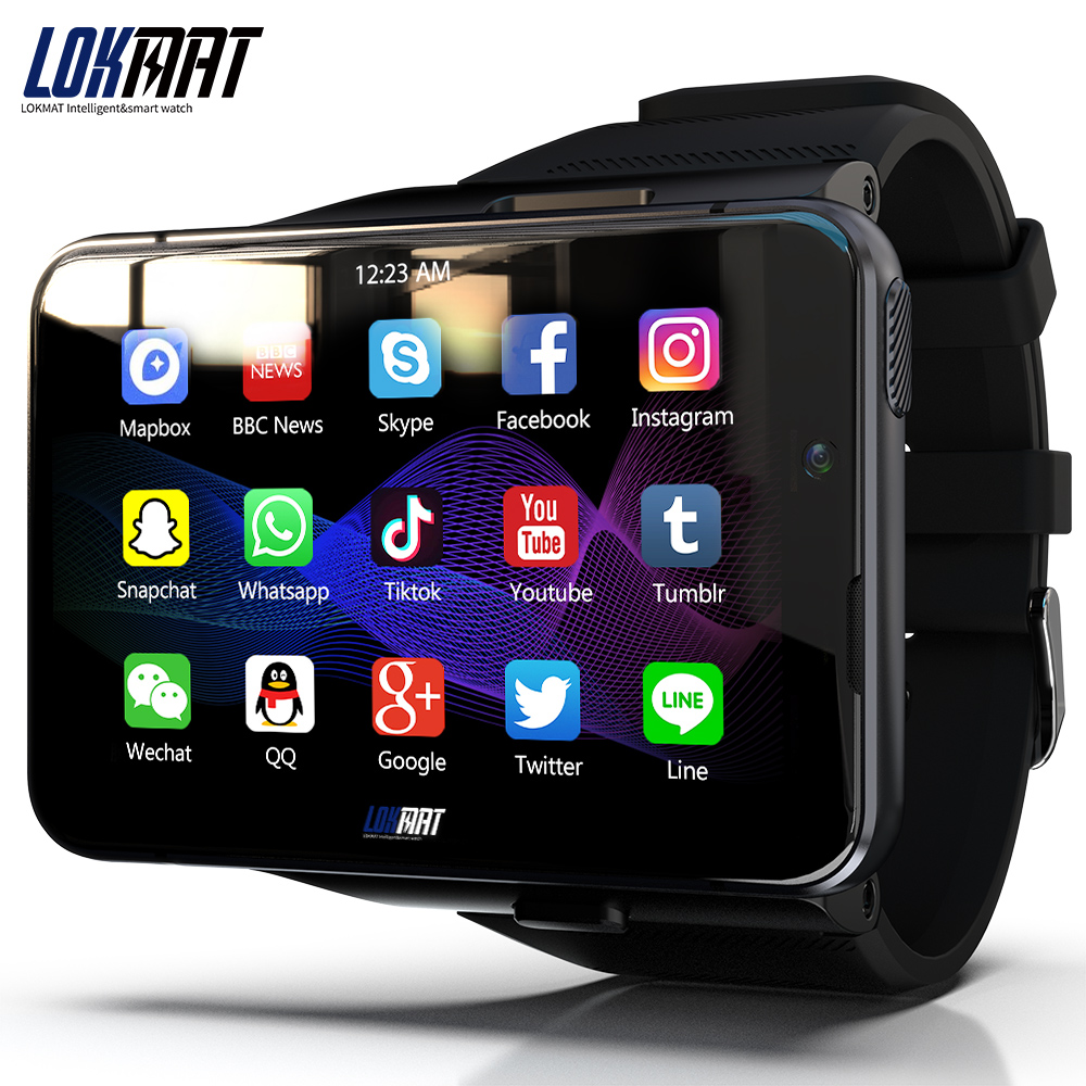 Lokmat Appllp Max 4g Sim Gps Smart Watch Men Wifi Dual Camera Video Call Android Phone Heart Rate Monitor 64g Game Smartwatch 