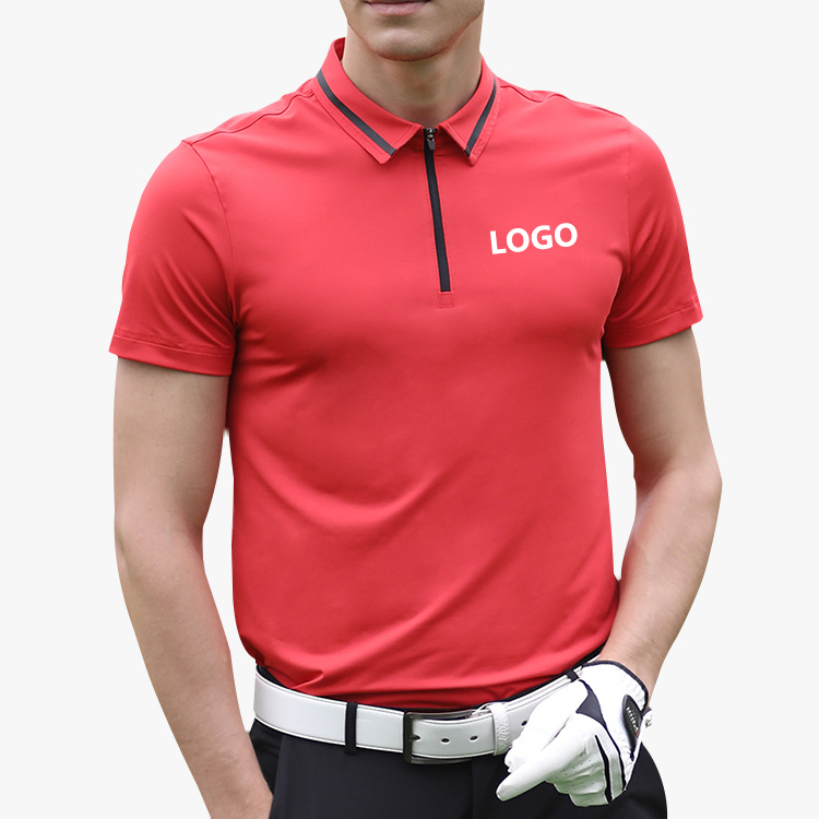 Custom Oem Men Zipper Sport T-shirt Polo Polyester Playeras Tipo Polo Shirt Playeras Polo T-shirt 