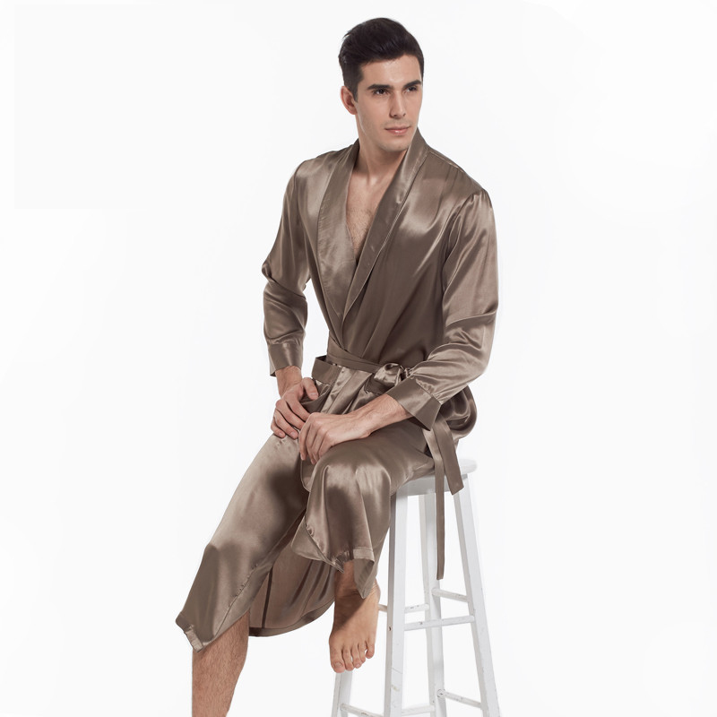 Hot Sale Silk Feeling Night Gown Sleepwear 16mm 19mm Silk Robe 