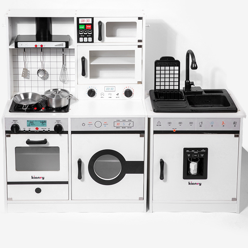 Wholesale New Big Wooden Toys Child Baby Kids Kitchen Pretend Play Set Wood Toy For Girls Boy Children Home Cooking 