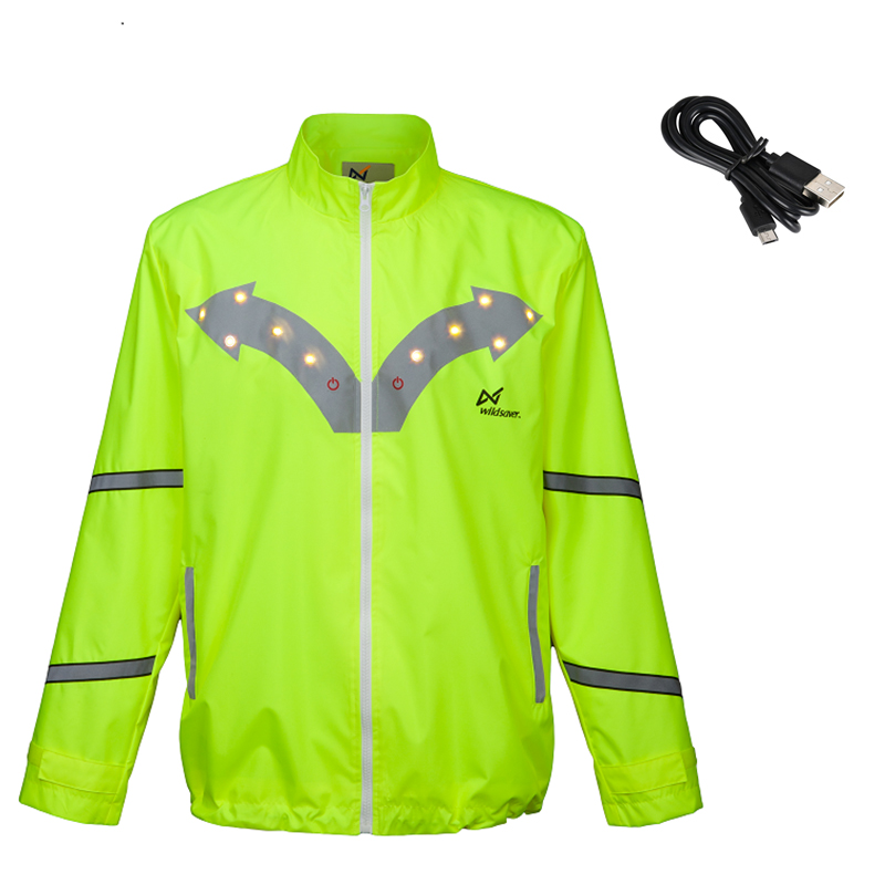 Led Jacket 360 Reflective Zipper Closure Cycling Quantity Waterproof Winter Camping Style Sportswear 