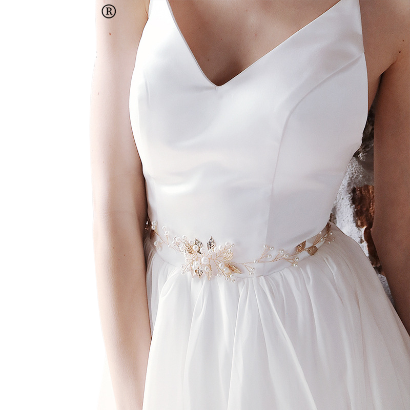 Huanxing Mianeno wedding belt senior sense with handmade pearl waist chain bridal accessories