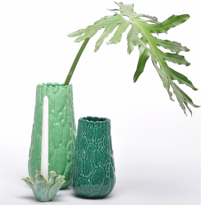 Indoor Green Color Antique Table Vases Ceramic Items Home Decor For Living Room 