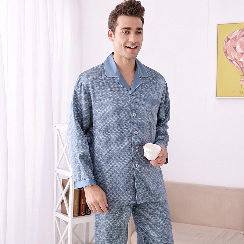 Wholesale Pijamas Short Sleeve Two Piece Women's Sleepwear Pure Silk Pajamas For Men 