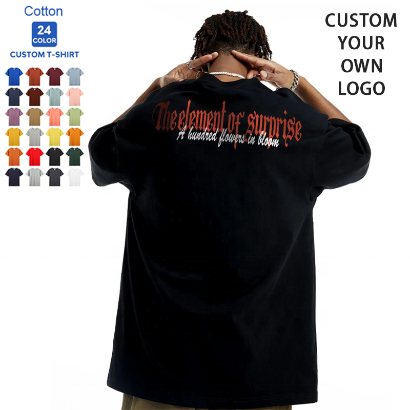 Men Premium Quality Logo Print Customised Tshirt Digital Printing Customer Screen Custom Designer Customized Printed T-shirt 