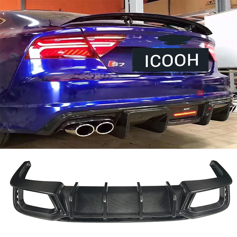 Factory Making Auto Carbon Fiber Parts Accessories Rear Diffuser For Audi A3 A4 A5 A6 