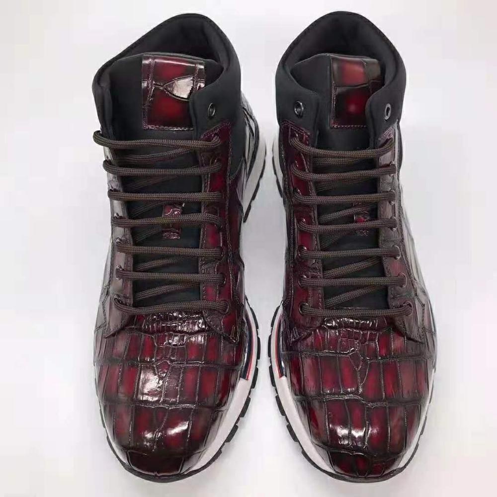 Wholesale Men Sports Shoes Good Quality Crocodile Genuine Leather Branded Shoes Men New Designer Men Casual Shoes 