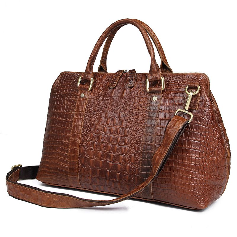 Wholesale Brown Crocodile Leather Tote Bag Women&#39;s Shoulder Bags Fashion Designer Handbags Famous Brands Leather Women Hand Bags 