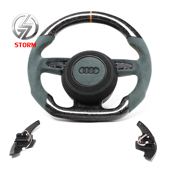 Wholesale Manufacture Custom Carbon Fiber Car Racing Steering Wheel For Audi R8 A4 A5 Rs3 S5 