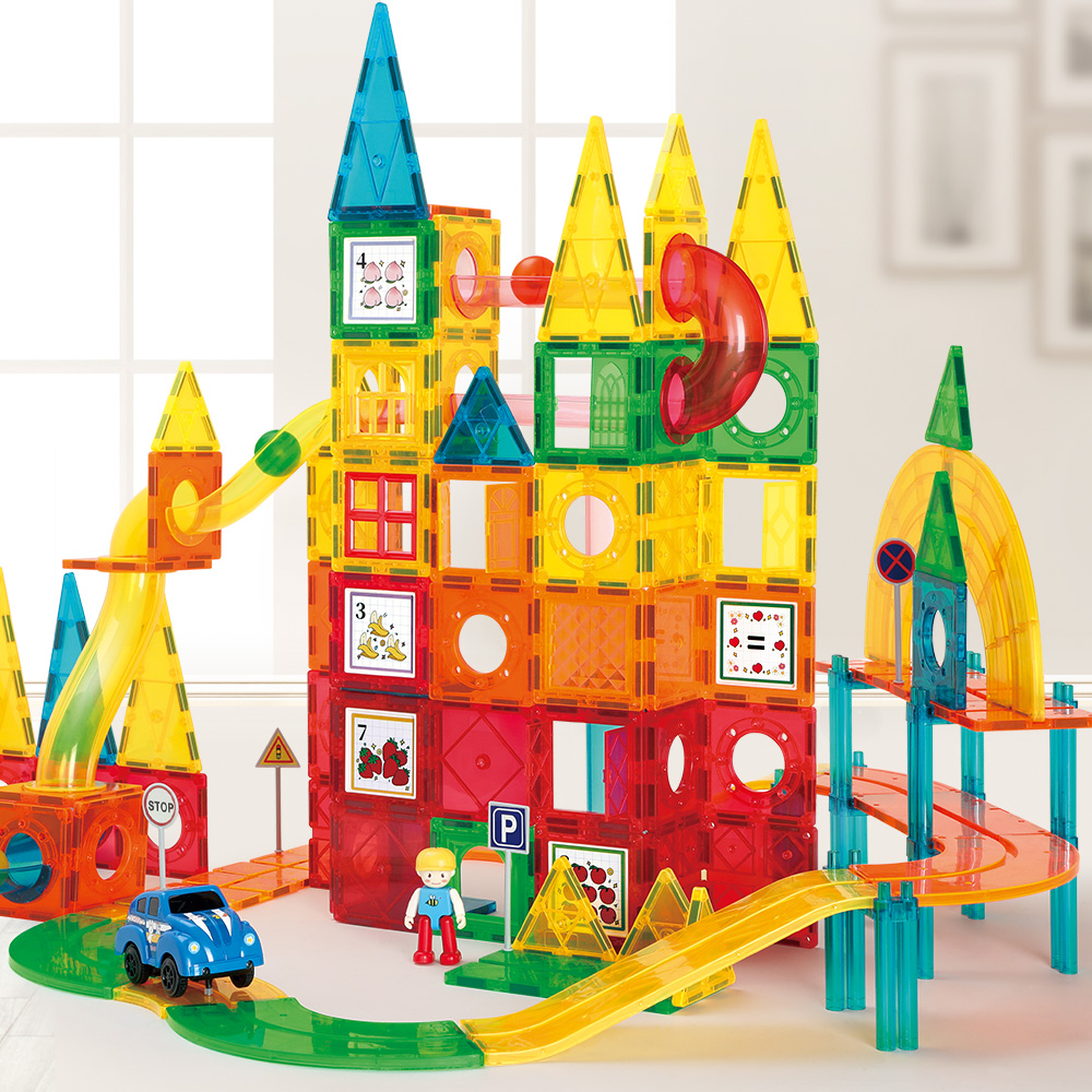 Magnetic Blocks Amazon Hot Selling Educational Magnetic Tiles Building Blocks Plastic Construction Toys For Kids 