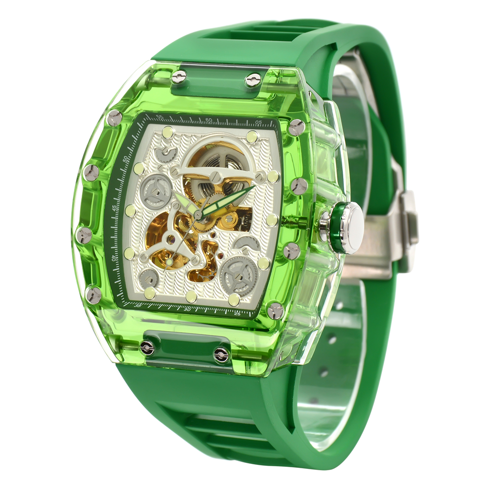 New Style Glass Watch 8215 Movement Waterproof Watches Automatic Watch Bewell 