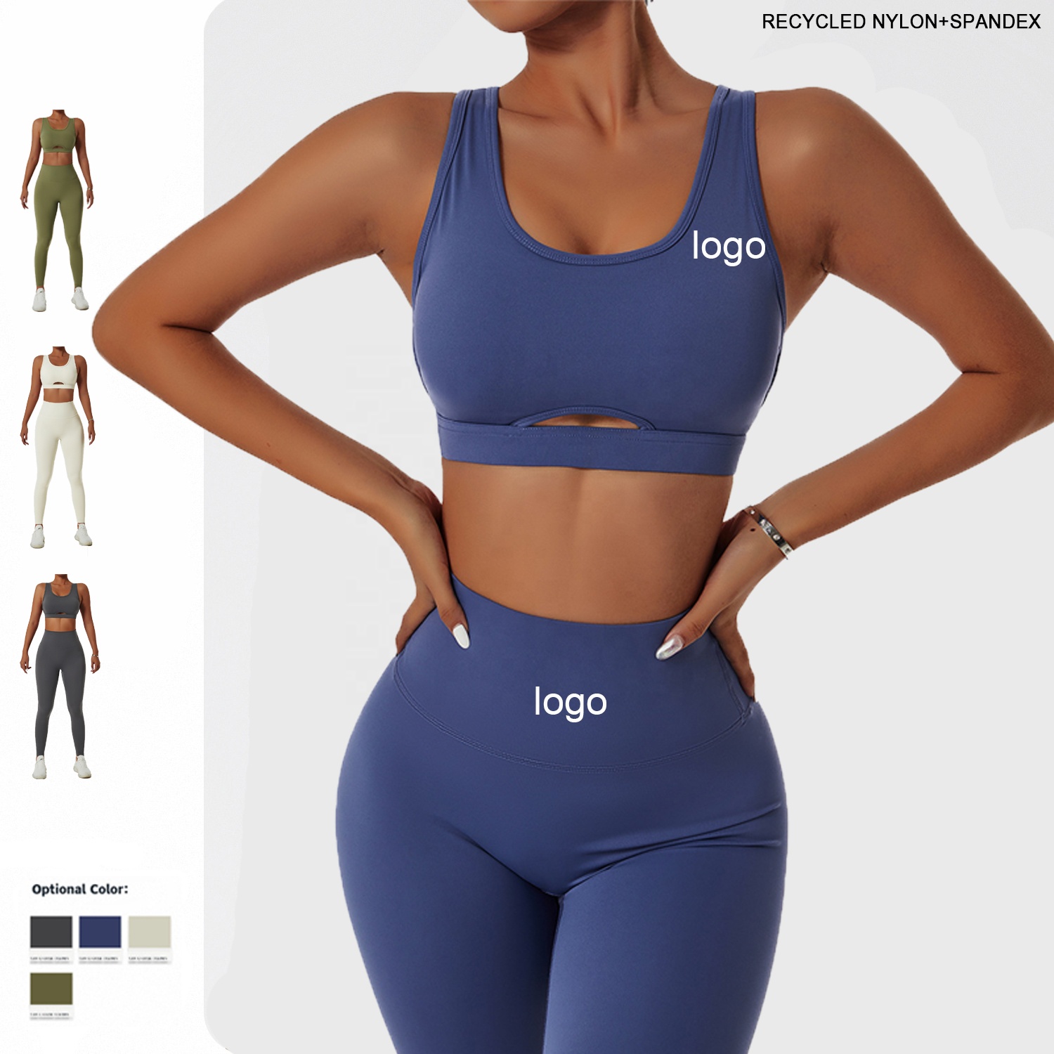 Selling Logo 3 Color Gym Fitness Seamless Yoga Shorts Sportswear 2 Piece Set Women Gym Fitness Sets Two Women&#39;s Yoga Set 
