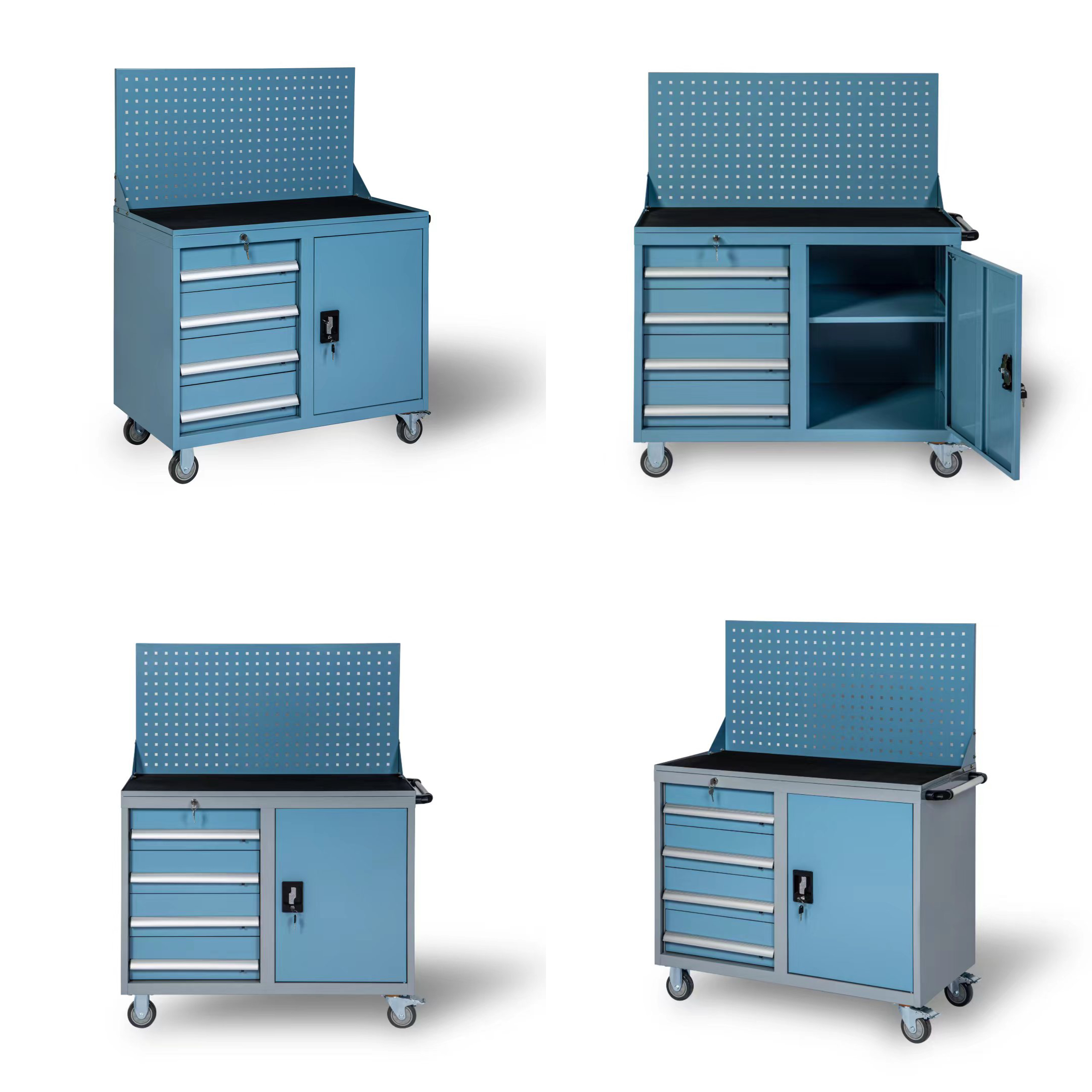 Customized Laboratory Metal Drawer Cabinet Tool Box Set With Top Portable Tool Combination Storage Rolling Workbench 