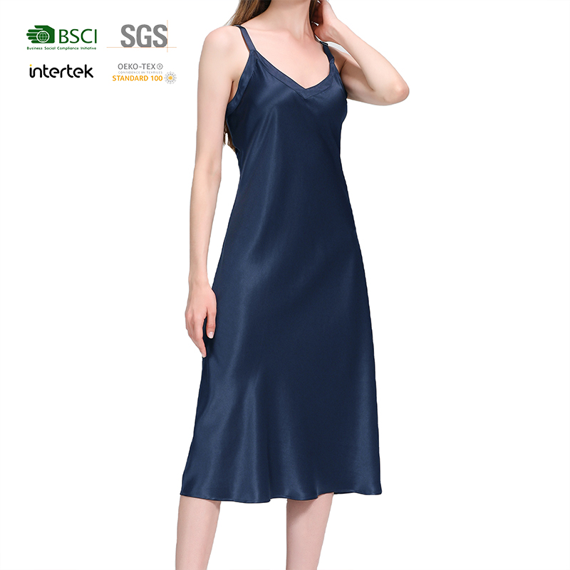 22 Momme 100% Silk Women Nightgown Sexy Ladies Sleeveless Bathrobe Women's Sleepwear Luxury Pajamas 