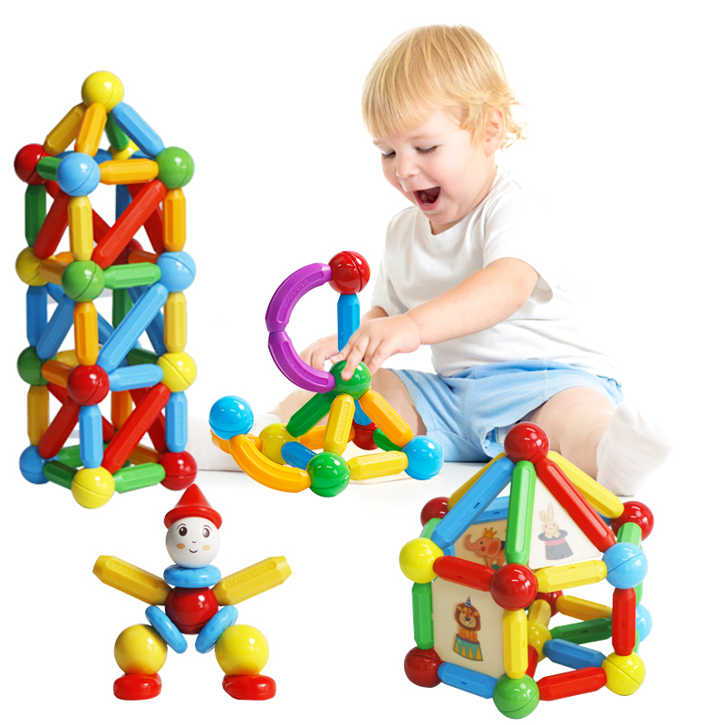 Creative Magnetic Blocks Bar 3d Magnet Stick Rods Set Game Toy Educational Magnetic Building Sticks And Balls Toys For Kids 