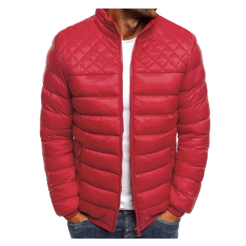Men&#39;s Stand Collar Down Jacket Mens Puffer Quilted Jackets Bomber Winter Fall Coats Outwear Pj-05035 