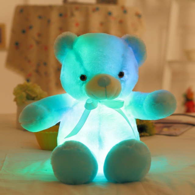 Customize Colorful Led Lighting Super Soft Baby Plush Toys Stuffed Animal Toy Plush Toy 
