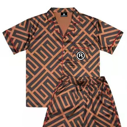 Oem Men Short Sleeve Sleepwear Nightwear Clothing For Full Polyester Pajamas 