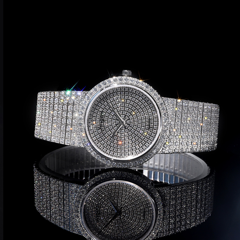 Oupai 2022 New Arrival Wedding Watch Unisex Ice Out Bling Bling Watch Men Women Hip Hop Diamond Fashion Luxury Wristwatch Couple 