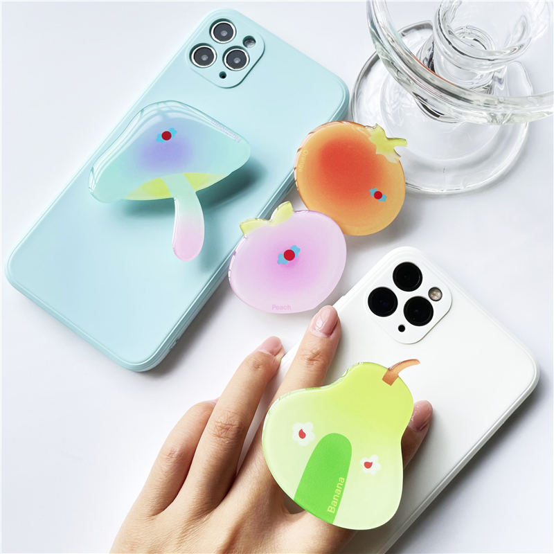 Cartoon Fruit Tablet Computer Mobile Phone Accessories Cute Phone Holder Acrylic Phone Socket Custom Logo 