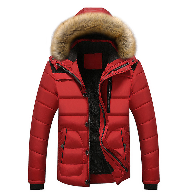 Oem Odm Winter Plus Size Cold-proof Warm Thick Men&#39; Jackets Fleece Hooded Jacket Men&#39;s Down Coat 
