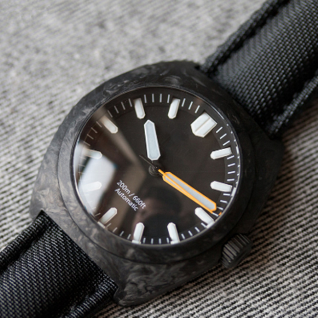 Real Forged Carbon Watch For Man With 22mm Curved Watch Strap Shenzhen Famous 44mm Watches 