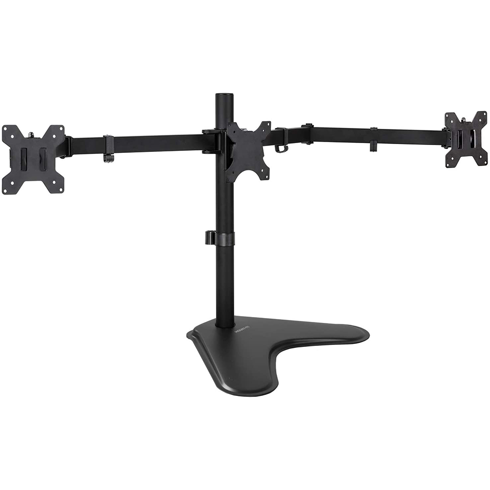 Mg Triple Monitor Stand Desk Mount Arms For 13- 30 Inch Screen Monitors With Full Motion Swivel Computer Home Office Accessory 