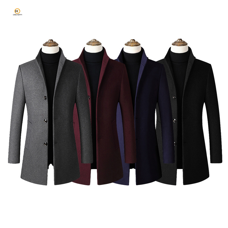 Autumn Winter Custom Jacket Mens Casual Jackets Men&#39;s Plus Size Windbreaker Long Coat Men&#39;s 