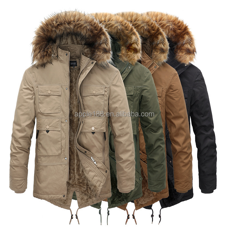 Winter Warm Windproof Windbreaker Men&#39;s Thick Jacket Coat Outdoor Hooded Coat Oversized Men&#39;s Jacket 
