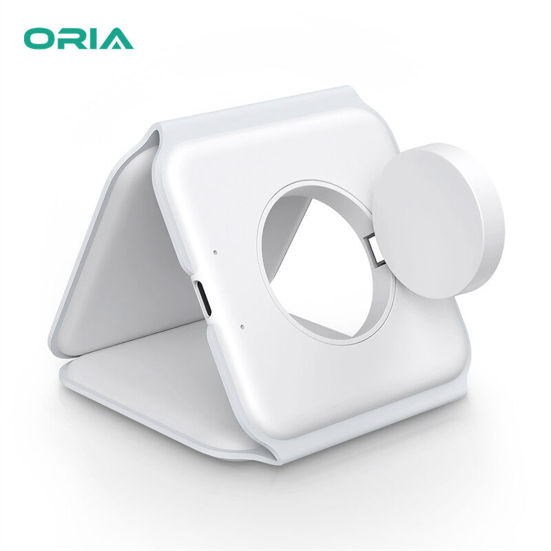 ORIA 3 in 1 Wireless Charger Foldable Magnetic Charger Station for Samsung, 15W Fast Wireless Charging Pad for iPhone & Multiple Devices