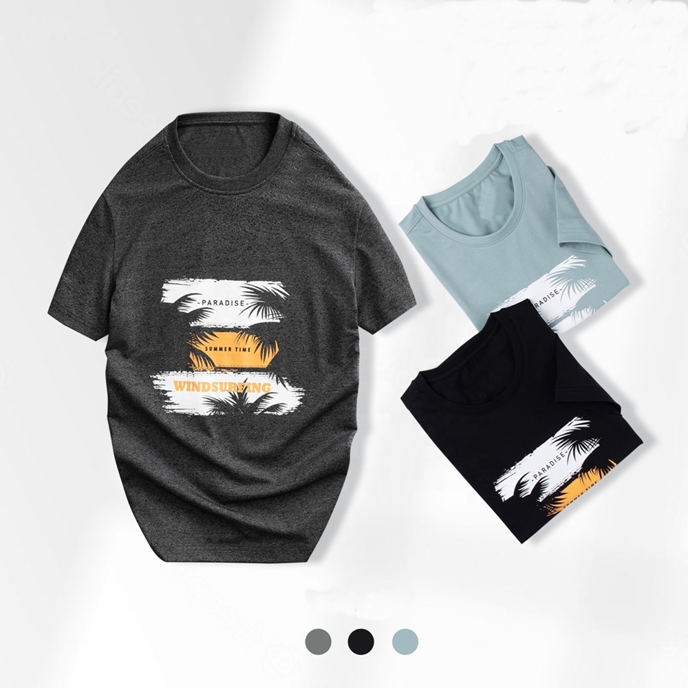 Men Summer T-shirt With Logo Printed Custom Embroidery And Manufacture Of Casual Clothes Made In Vietnam 