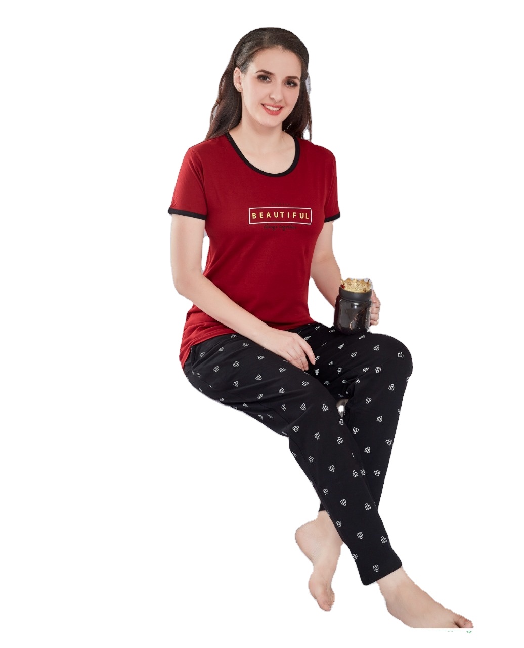 Women&#39;s Sleepwear Pyjama Night Wear Set 100% Cotton 