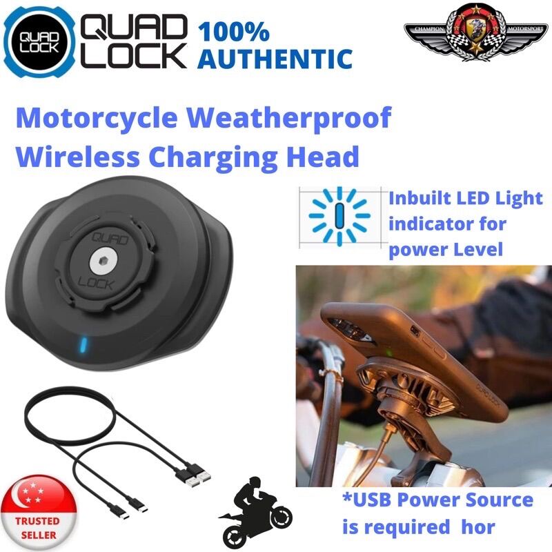 Quad Lock Motorcycle Weatherproof Wireless Charging Head V2