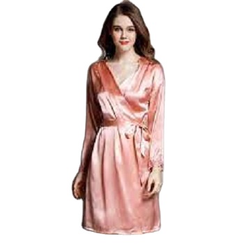 Women 100% Mulberry Silk Robes Sexy Lace Long Night Dressing Gown Bath Robes Sleepwear Night Dress Nightgown 