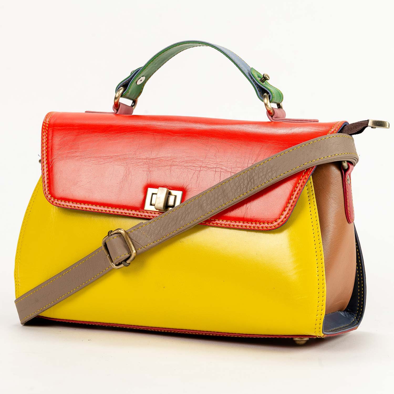 New Design Women Genuine Leather Handbags Hot Selling Multi Color Purse Women's Stylish Unique Multi Uses Shoulder Sling Bags